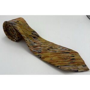 Missoni Men's 100% Silk Abstract Splatter Neck Tie Bronze Yellow Orange
